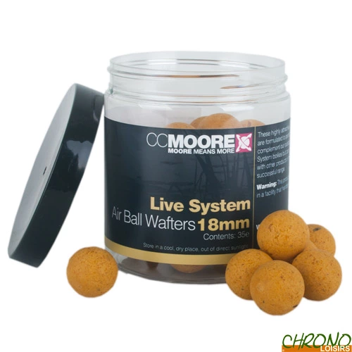 Bouillettes Equilibrées CC Moore Live System Air Ball Wafters 18mm 3 Bouillettes Equilibrées CC Moore Live System Air Ball Wafters 18mm