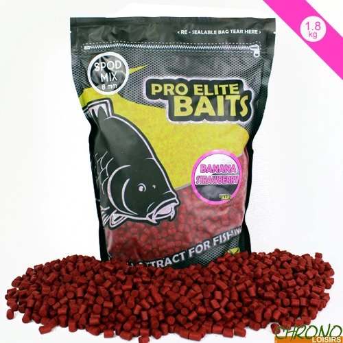 Pellets Pro Elite Baits Banana & Strawberry Spod Mix 8mm 1.8kg 3 Pellets Pro Elite Baits Banana & Strawberry Spod Mix 8mm 1.8kg