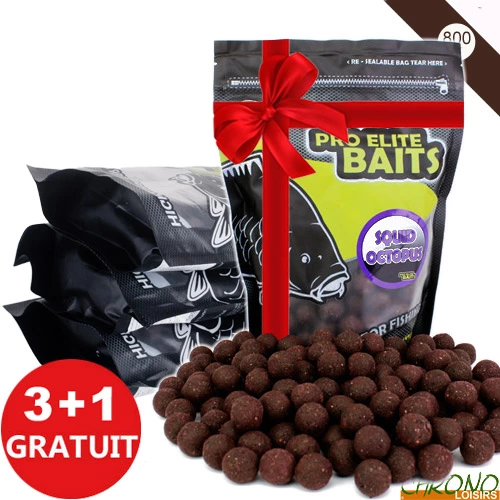 Bouillettes Pro Elite Baits Squid & Octopus 20mm 800g (x3) 3 Bouillettes Pro Elite Baits Squid & Octopus 20mm 800g (x3)