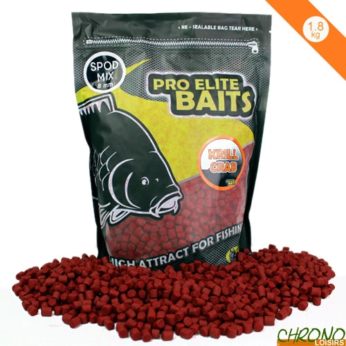 Pellets Pro Elite Baits Krill & Crab Spod Mix 8mm 1.8kg 3 Pellets Pro Elite Baits Krill & Crab Spod Mix 8mm 1.8kg