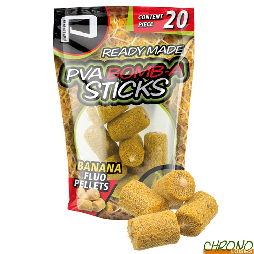 Stick PVA Pelzer Bomb-A Banana Fluo (les 20) 3 Stick PVA Pelzer Bomb-A Banana Fluo (les 20)