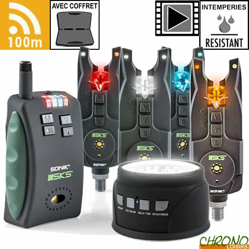 Set Sonik Centrale 4 Détecteurs SKS + Lampe De Biwy 3 Set Sonik Centrale 4 Détecteurs SKS + Lampe De Biwy
