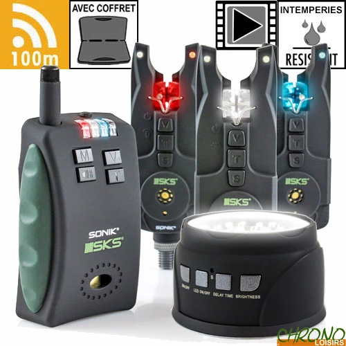 Coffret Sonik Centrale 3 Détecteurs SKS + Lampe De Biwy 3 Coffret Sonik Centrale 3 Détecteurs SKS + Lampe De Biwy