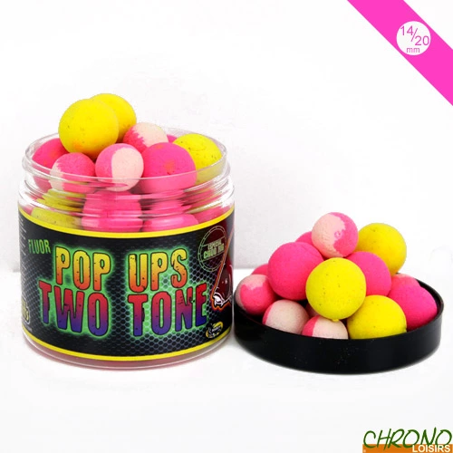 Pop Ups Pro Elite Baits Fluoro Two Tone Banana & Strawberry 14/20mm 200ml 3 Pop Ups Pro Elite Baits Fluoro Two Tone Banana & Strawberry 14/20mm 200ml