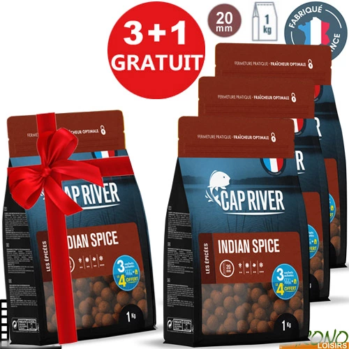 Bouillettes Cap River Indian Spice 20mm 1kg (x3) 3 Bouillettes Cap River Indian Spice 20mm 1kg (x3)