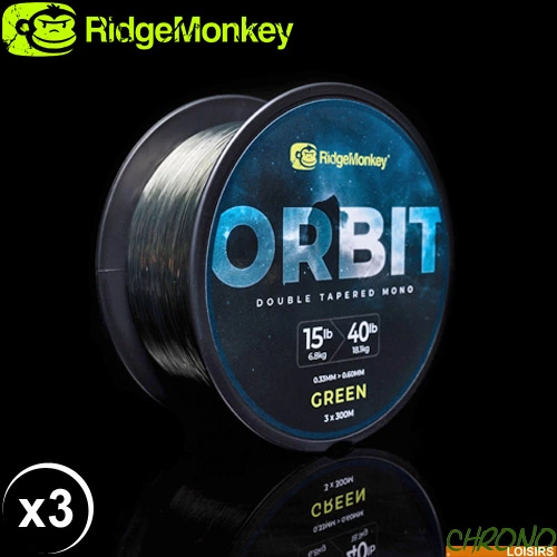 Nylon RidgeMonkey Orbit Double Tapered Mono 0.33mm 300m (les 3) 3 Nylon RidgeMonkey Orbit Double Tapered Mono 0.33mm 300m (les 3)